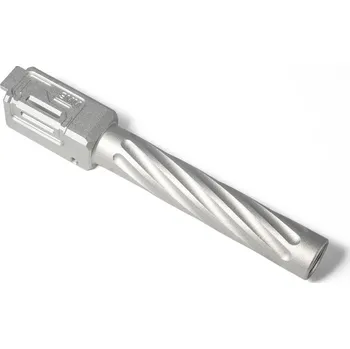 Sportovní střelba TTI AIRSOFT CNC fixní vnější hlaveň pro TM/WE G 17/18C Gen.3, +11mm závit - stříbrná