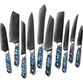 Sada damaškových kuchyňských nožů IČ 21788 Modrá Zelená