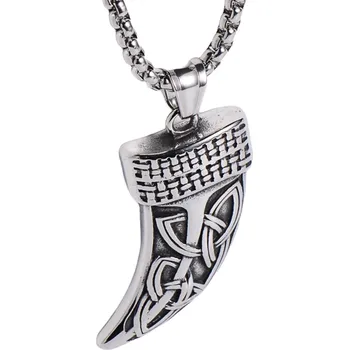 Náhrdelník IZMAEL Pánský náhrdelník Tesák Stříbrná KP20484