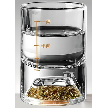 Sklenice Křišťálová sklenice s odměrkou Zlatá//Typ2/50ml