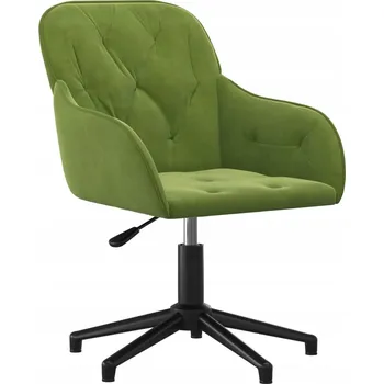 Kancelářská otočná židle z aksamitu, světle zelená, 56x61,5x72-80 cm