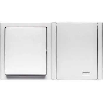 Elektrická zásuvka Jednoduchý vypínač + jednoduchá zásuvka s uzemněním, bílá