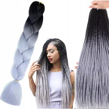 Příčesek SYNTETICKÉ VLASY NA ZAPLÉTÁNÍ OMBRE BAREVNÉ PRAMENY NA VLASY 130 CM