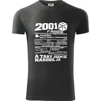 Pánské tričko 2001 v kostce - Viper FIT - Pánské zůžené tričko - XL ( Tmavá břidlice (šedá se zeleným nádechem) )