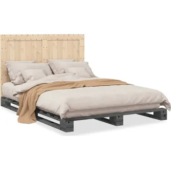 Postel Rám postele borovice 140x200 šedá