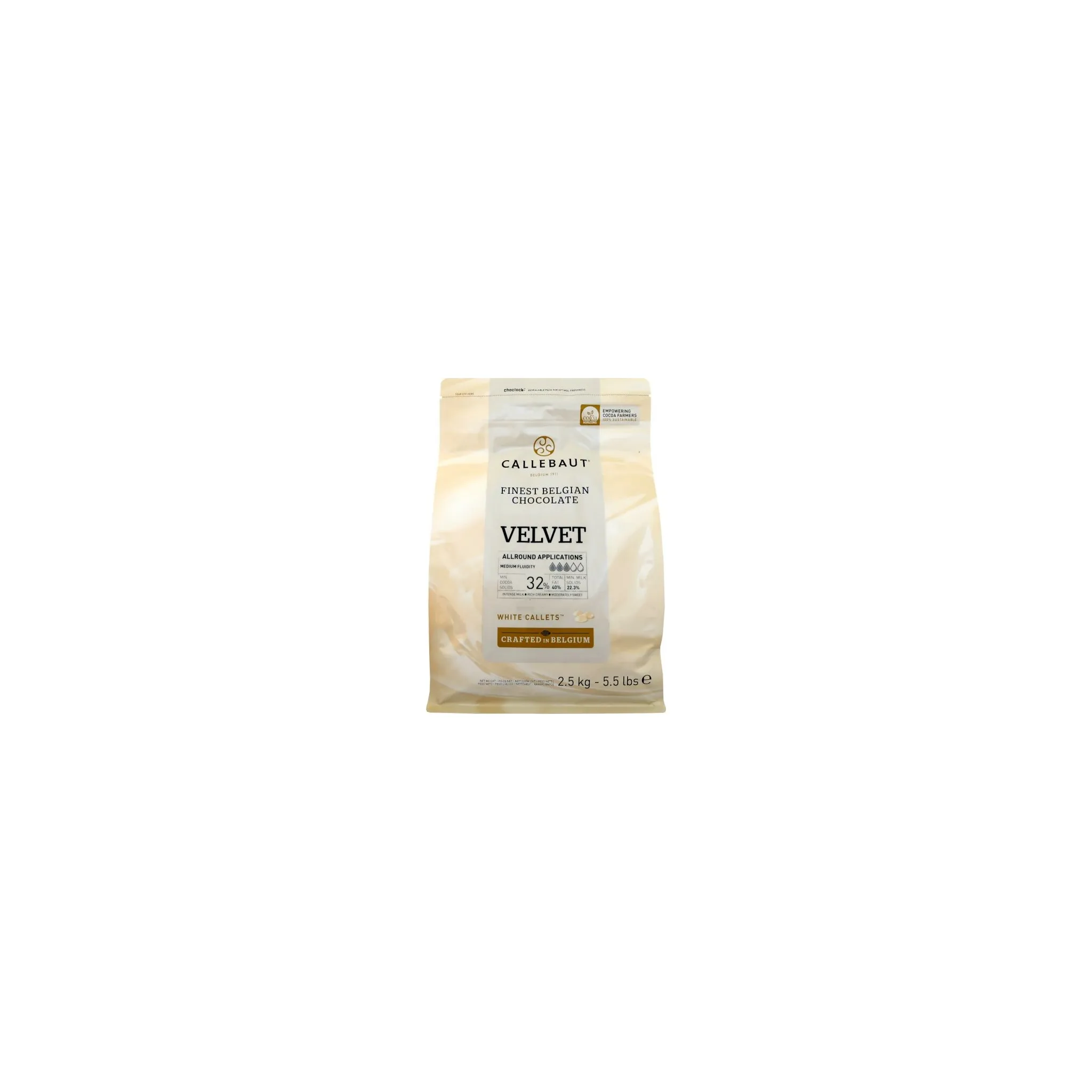 Fotografie 1 - Čokoláda Callebaut Velvet bílá čokoláda 32 % 2,5 kg