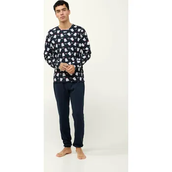 Pánské pyžamo Vamp Pánské bavlněné pyžamo s manžetami 23595