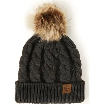 Čepice Dětská pletená čepice Tm.Šedá