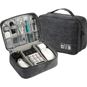 Úložný box Organizér na Káble a Nabíjačky (1 Zips) - Sivá