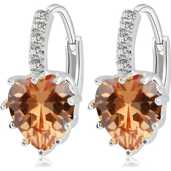 Náušnice IZMAEL Náušnice Silver Heart Žlutá KP1558