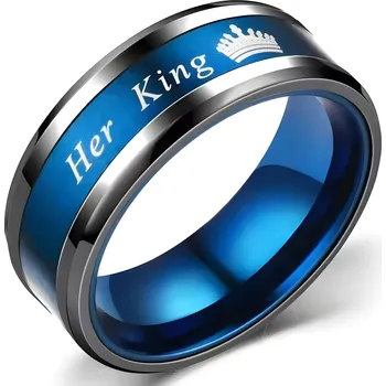 Prsten IZMAEL Prsten My King Černá/Modrá KP32105 69mm KP32105