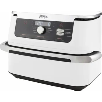 fritéza Ninja AF500EUWH fritovací hrnec Dvojitý 10,4 l Samostatné 2470 W Horkovzdušná fritéza Stříbrná, Bílá