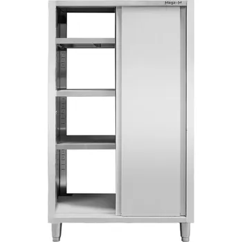 Šatní skříň Průchozí cateringová skříň se 2 dveřmi, 80x50x180 cm, nerez