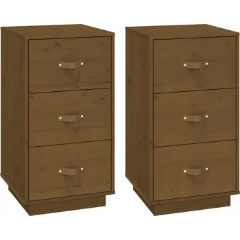 Noční stolek Noční stolek dřevěný 40x40x75 cm, medově hnědý