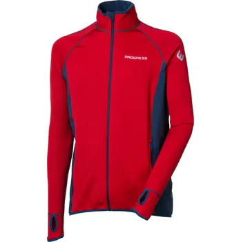 Pánská mikina Progress TOREZ pánská funkční sportovní mikina červená/petrolej Velikost: XXL