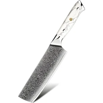 Kuchyňský nůž IZMAEL Damaškový kuchyňský nůž Zayoku Nakiri/Bílá 16 cm