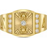 Lillian Vassago Exkluzivní zlatý prsten s originálním motivem se zirkony LLV07-GR018 Velikost prstenu: 62