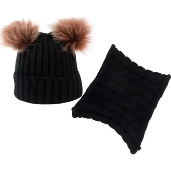 Čepice Dětská čepice a nákrčník CU 21536 Černá