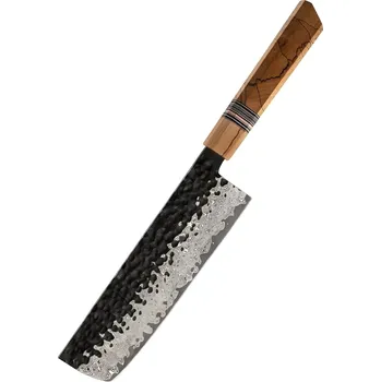 Kuchyňský nůž IZMAEL Damaškový kuchyňský nůž ZE 37432 Nakiri/Hnědá 18 cm