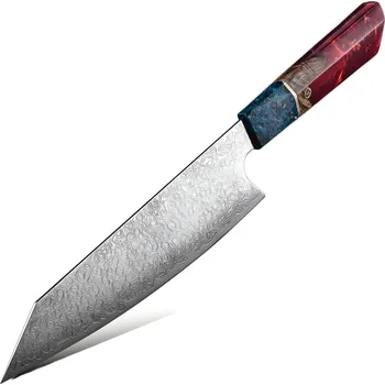 Kuchyňský nůž IZMAEL Damaškový kuchyňský nůž SA 20090 Kiritsuke/Červená 20 cm