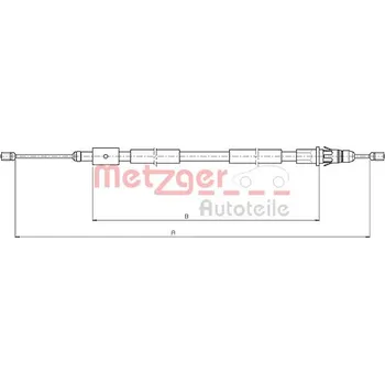 Lanko parkovací brzdy Tažné lanko, parkovací brzda METZGER 10.4657
