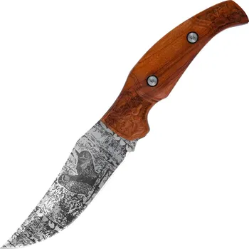 Kuchyňský nůž HARAHU Outdoorový nůž CO 37280 KC3209 Hnědá/Sovy 11 cm