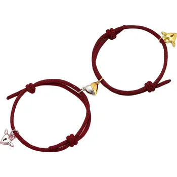 Náramek IZMAEL Náramky Heart Magnet Bordová KP28133