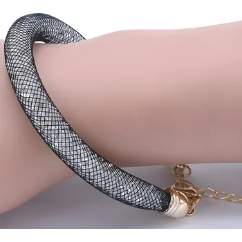 Náramek IZMAEL Náramek OL 3317 Krystalová/Černá KP3317