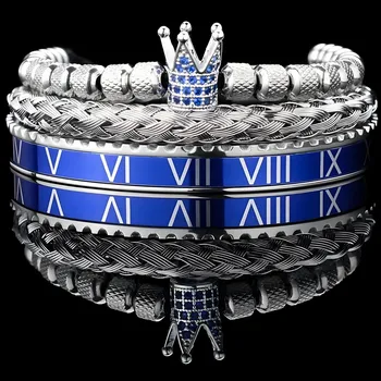 Náramek IZMAEL Náramky GE 34387 Stříbrná/Modrá KP34387