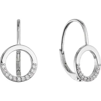 Náušnice Stříbrné náušnice kulaté se zirkony 11700.1 crystal