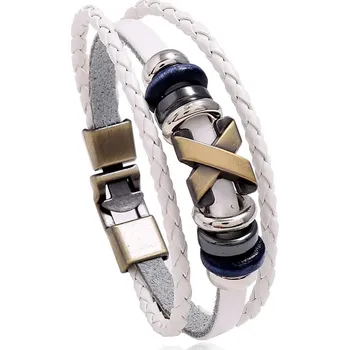 Náramek IZMAEL Pánský náramek WO 34326 Bílá/23cm KP34326