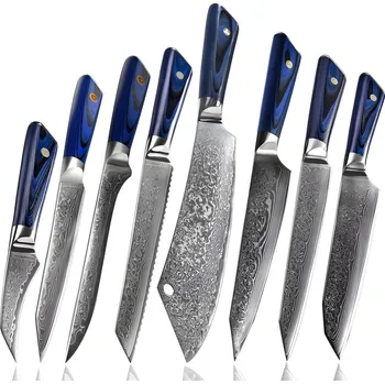Sada damaškových kuchyňských nožů SA 20222 Modrá
