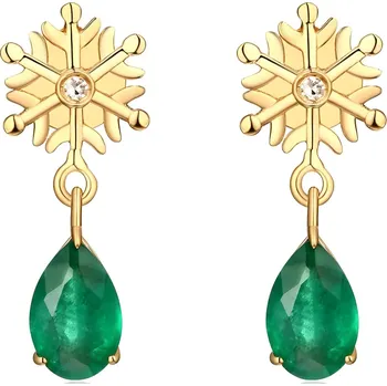 Náušnice IZMAEL Náušnice ST 23424 Zlatá/Zelená KP23424