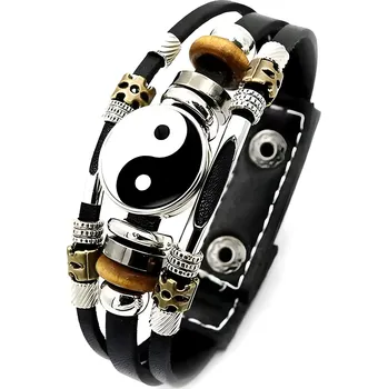 Náramek IZMAEL Pánský náramek BA 34447 Černá/Bílá KP34447