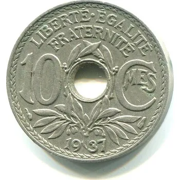 FRANCIE. 10 centimes 1937.