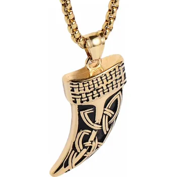 Náhrdelník IZMAEL Pánský náhrdelník Tesák Zlatá KP20486