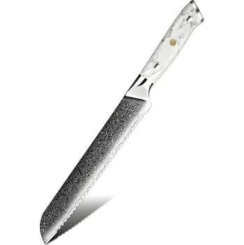 Kuchyňský nůž IZMAEL Damaškový kuchyňský nůž Zayoku Bread/Bílá 21 cm