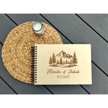 Fotoalbum Dřevěné svatební fotoalbum Hory - D-decor