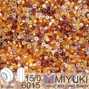 Korálek Korálky Miyuki Round 15/0. Barva Mix - Golden Grains 6015. Balení 5g.