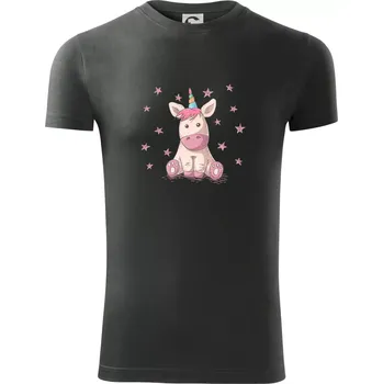 Pánské tričko Jednorožec miminko - Viper FIT - Pánské zůžené tričko - S ( Tmavá břidlice (šedá se zeleným nádechem) )