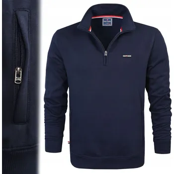 Pánská mikina Pánská mikina s Bez Kapuce teplá bavlna, NÁMOŘNICKÁ MODRÁ , M Pako Jeans