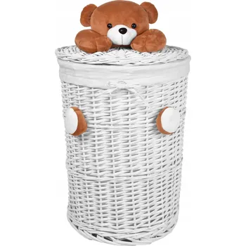 Koš na prádlo Proutěný koš / truhla na prádlo, hračky, medvídek, 75 l