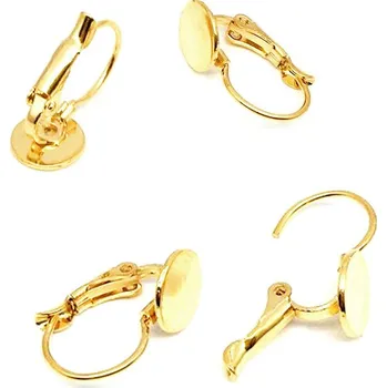 Materiál na výrobu šperku Mechanické háčky 304 s ploškou 10mm Zlacené - 1ks - 1Ks