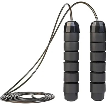 Švihadlo Profesionální rychlostní švihadlo s nastavitelným ocelovým lankem Černá