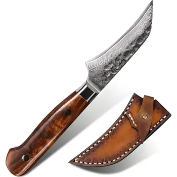 Kuchyňský nůž IZMAEL Damaškový kuchyňský nůž HARAHU MI 29023 Hnědá 8.5 cm