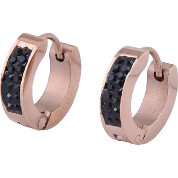 Náušnice IZMAEL Náušnice ZA 21029 Zl.Růžová/Černá KP21029