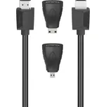 HDMI kabel Hama se 2 adaptéry 1.5 m – Černá