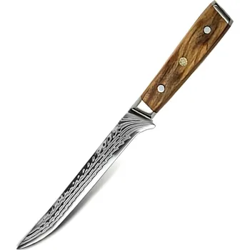 IZMAEL Damaškový kuchyňský nůž YU 37495 Boning/Hnědá 17 cm