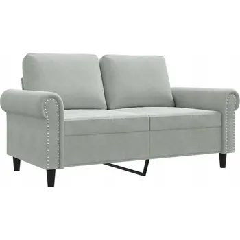 Pohovka Dvojmístná pohovka samet světle šedá 152x77x80 cm