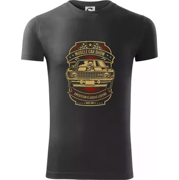 Muscle Car Show - Viper FIT - Pánské zůžené tričko - XL ( Tmavá břidlice (šedá se zeleným nádechem) )